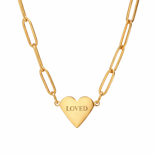 Paperclip Heart Necklace (Engraving)